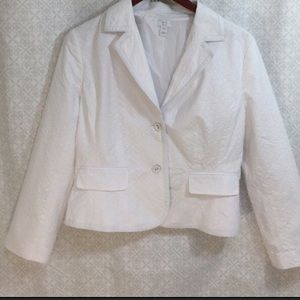 Apt 9 Eyelet Cotton Career Casual Jacket - Lined